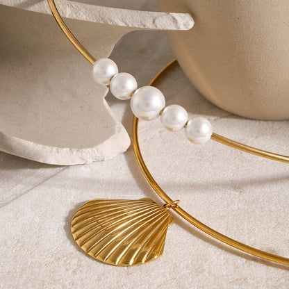 Collar de acero de titanio perlado premium 