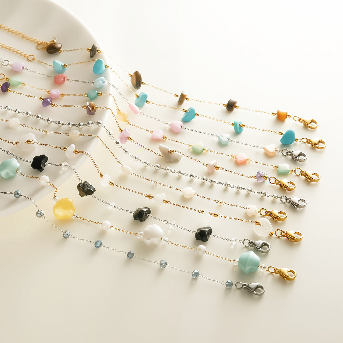 Natural Stone 18K Gold Bracelet