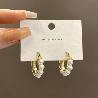 Pendientes vintage franceses con hebilla en forma de U 