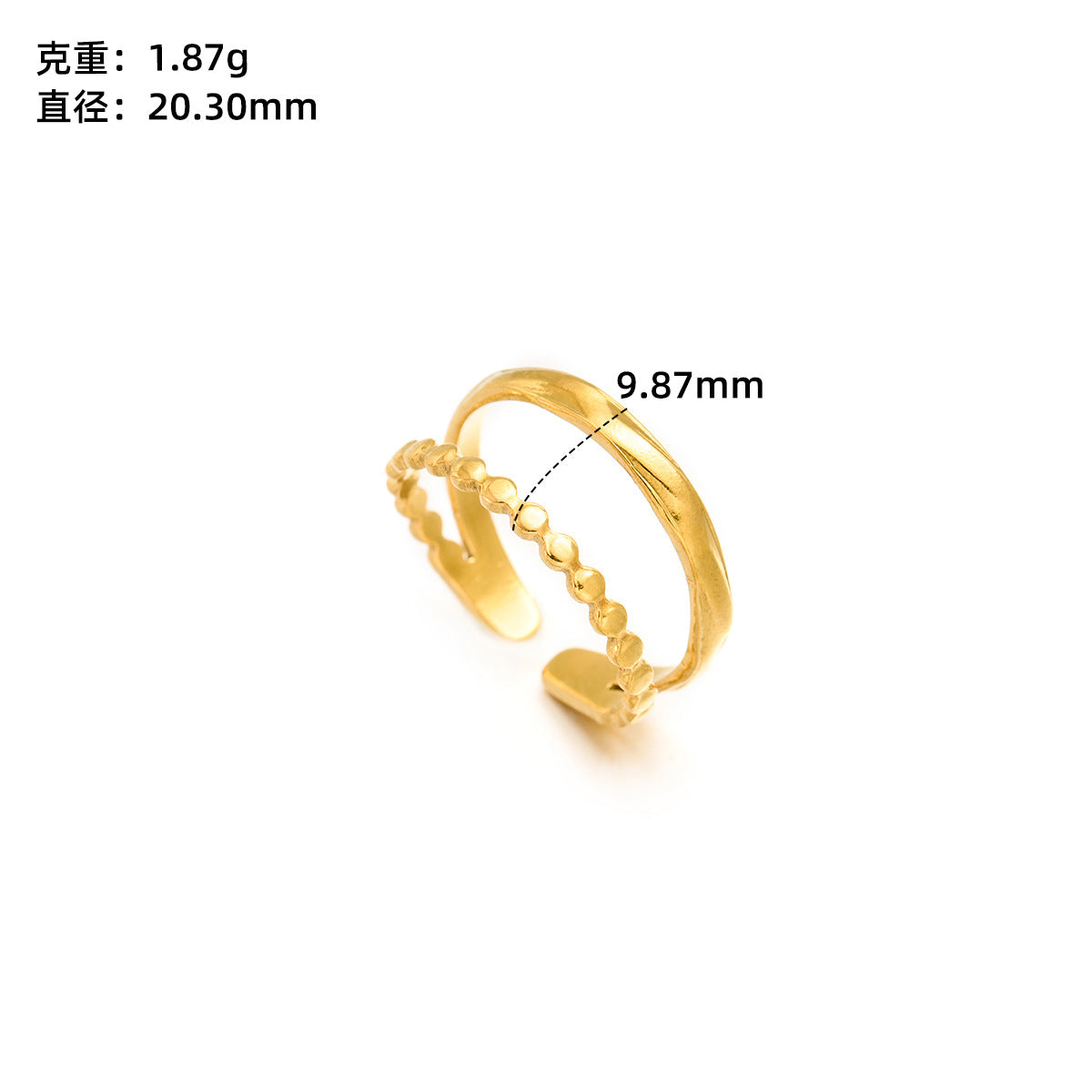 Stainless steel love open ring