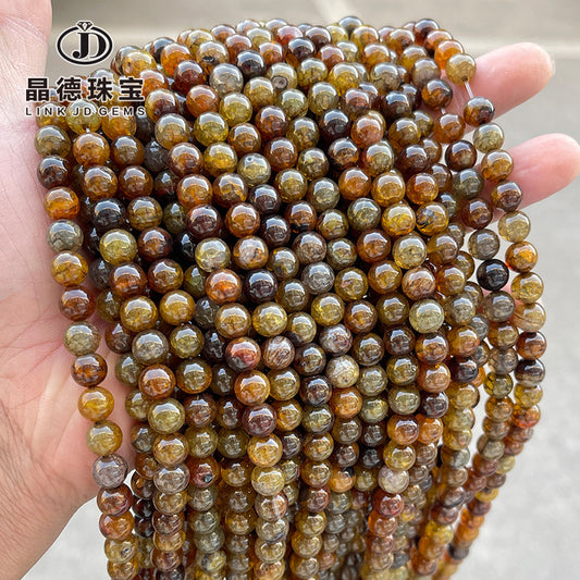 Brown dragon pattern agate loose beads
