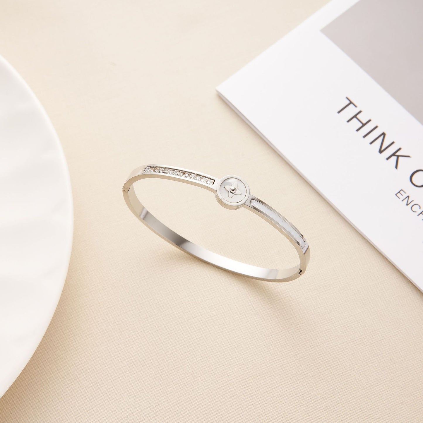 Titanium Steel Clover Diamond Bracelet