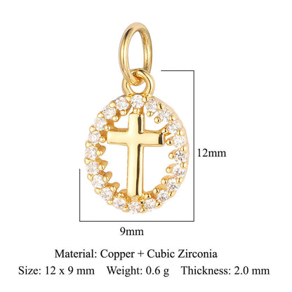 Copper zircon pendant, round ball beetle DIY.