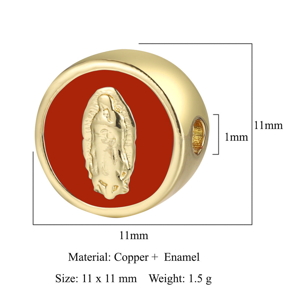 Virgin of Oil Copper Zircon Beads Spacer Beads
