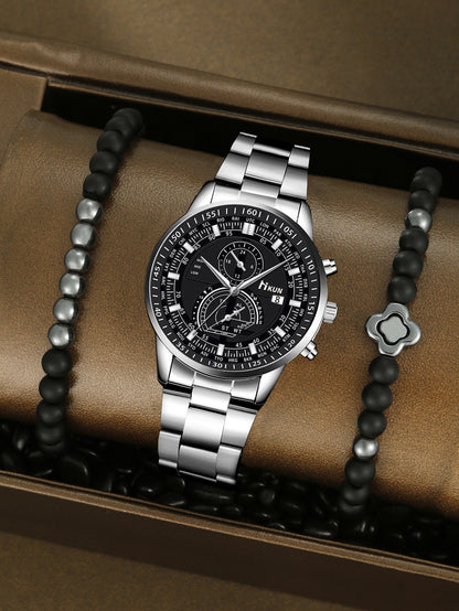 Alloy Watch Crown Beaded Turquoise Set