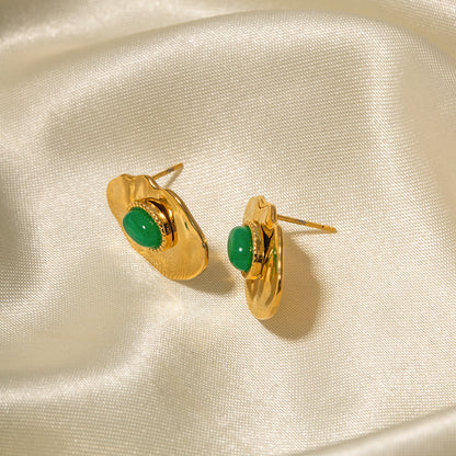 Geometric Emerald Earrings