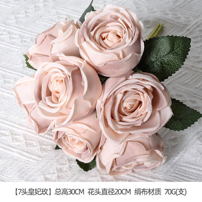 Champagne color rose artificial flower arrangement plastic flower