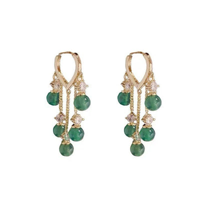 Emerald stud earrings love ear buckles new