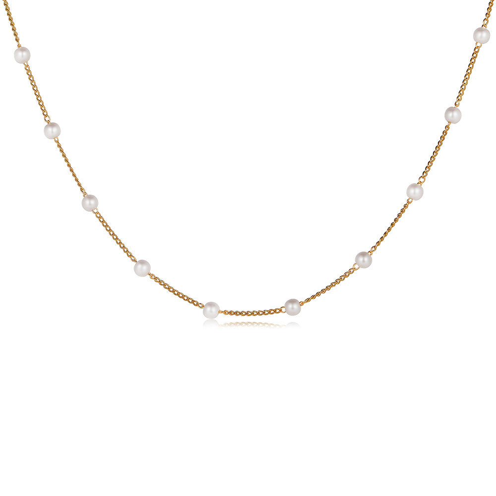 Inlaid Pearl Choker Necklace