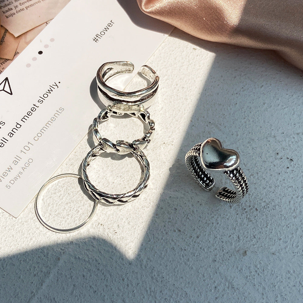 Juego de 5 anillos de amor sencillos 