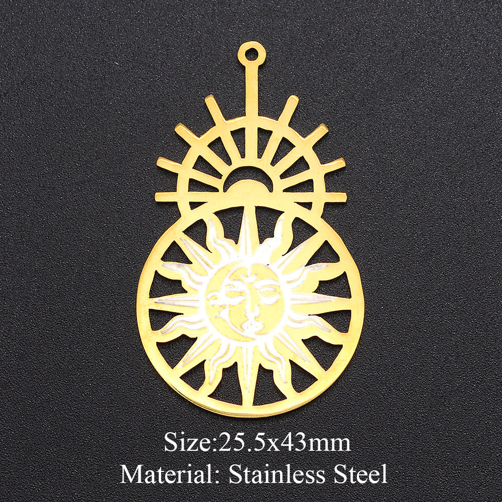 5 piezas/paquete, colgante de sol con forma de ojo de reloj de arena. 