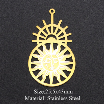 5 piezas/paquete, colgante de sol con forma de ojo de reloj de arena. 