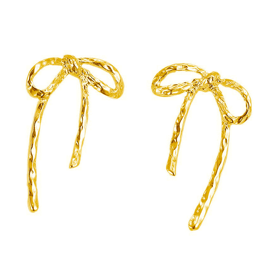 Irregular Metal Bow Stud Earrings