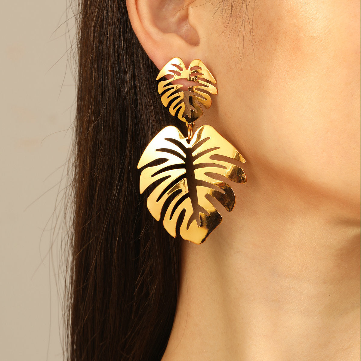 Irregular Leaf & Butterfly Earrings