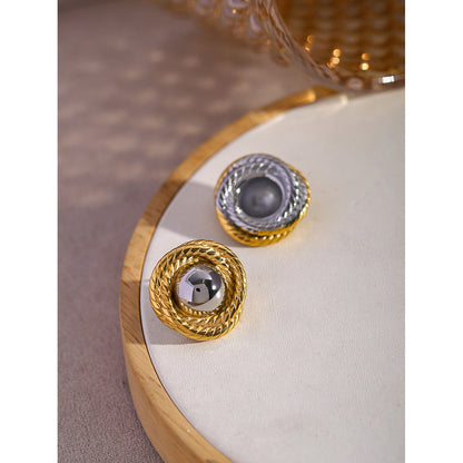 Textured Circle Earrings