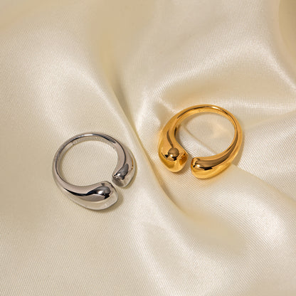 Anillo de acero inoxidable chapado en oro pulido 