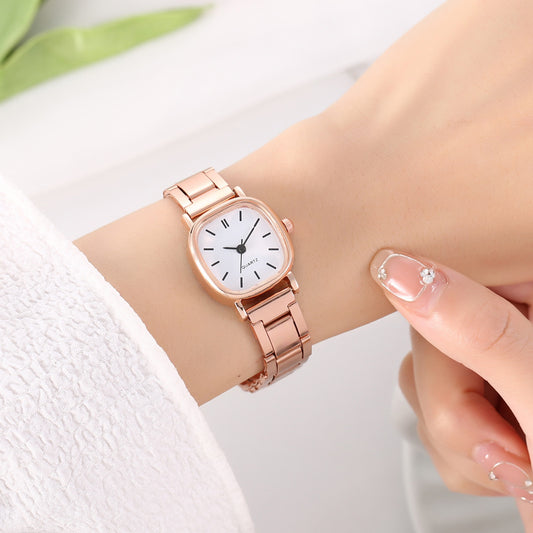 Reloj de cuarzo vintage cuadrado pequeño para mujer 