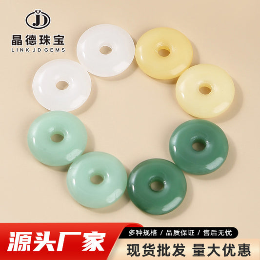 Colgante con hebilla de seguridad de cristal de jade de imitación de 10-20 mm 