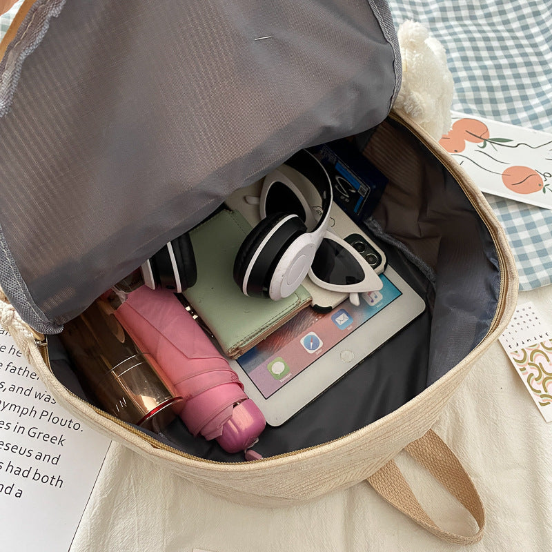 Corduroy Versatile Strip Backpack