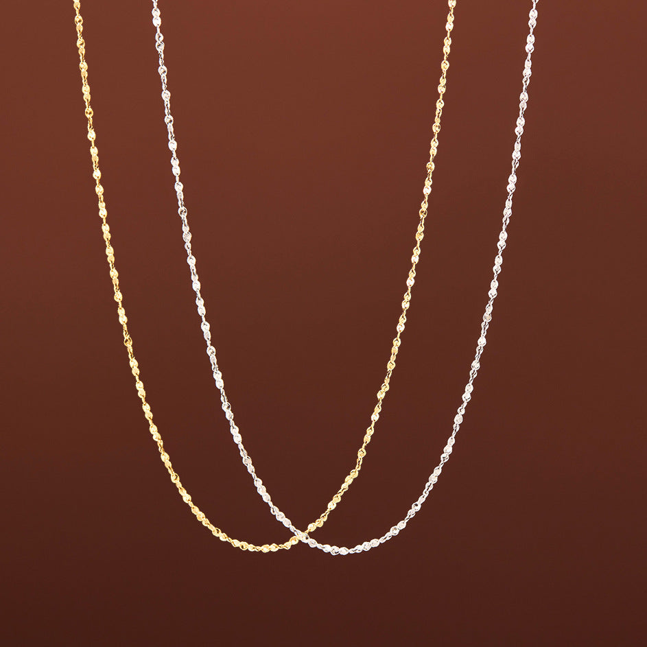 18K gold titanium steel gypsy necklace