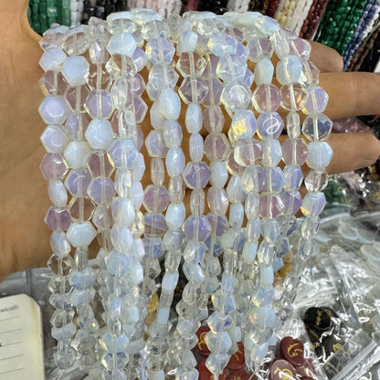 8*8MM 25pcs/string natural crystal hexagon