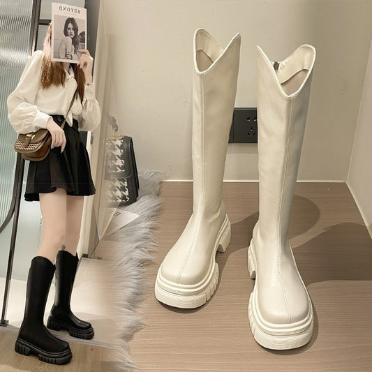 Tall Back Zipper Knight Boots Women