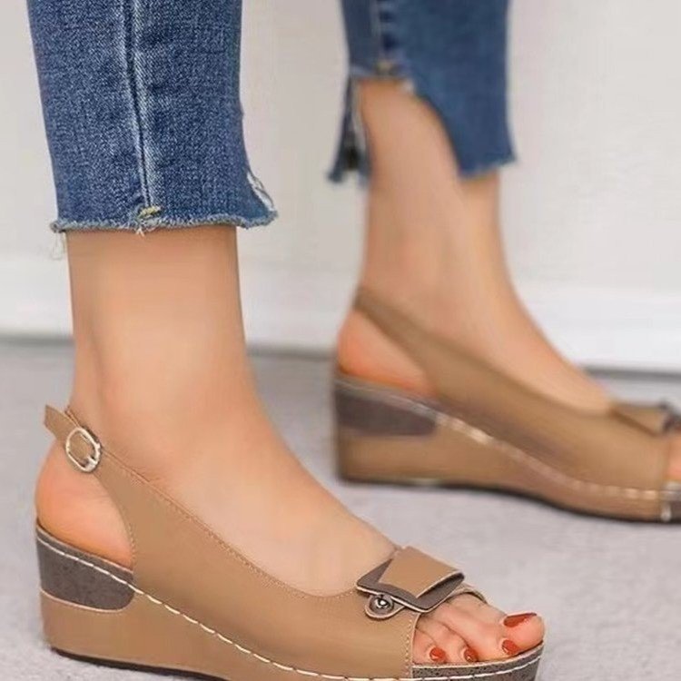 Soft-soled fish mouth sandals women
