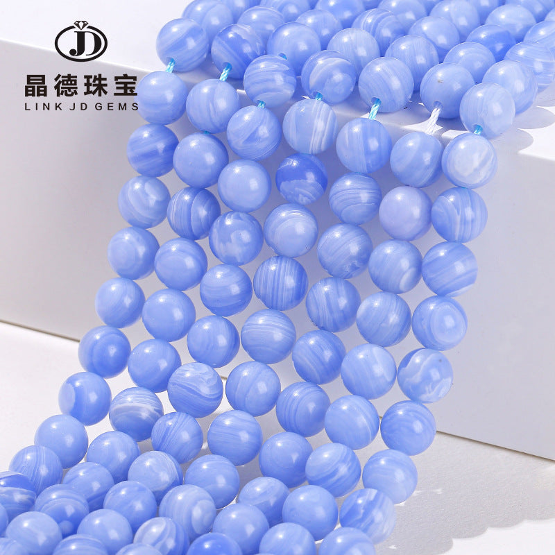 Synthetic blue-purple agate loose beads