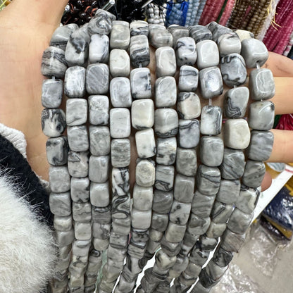 8*12mm natural stone lapis lazuli agate rounded square beads