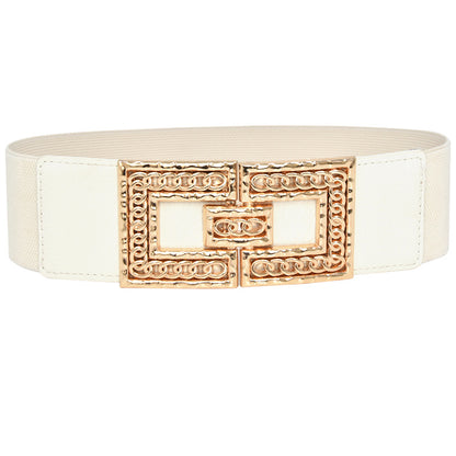 fashion Elastic elastic pair buckle wide belt