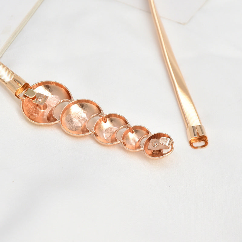 fashion Metal round buckle belt