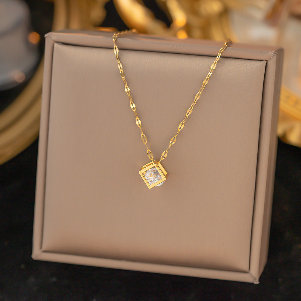 Titanium Steel Copper Pendant Necklace