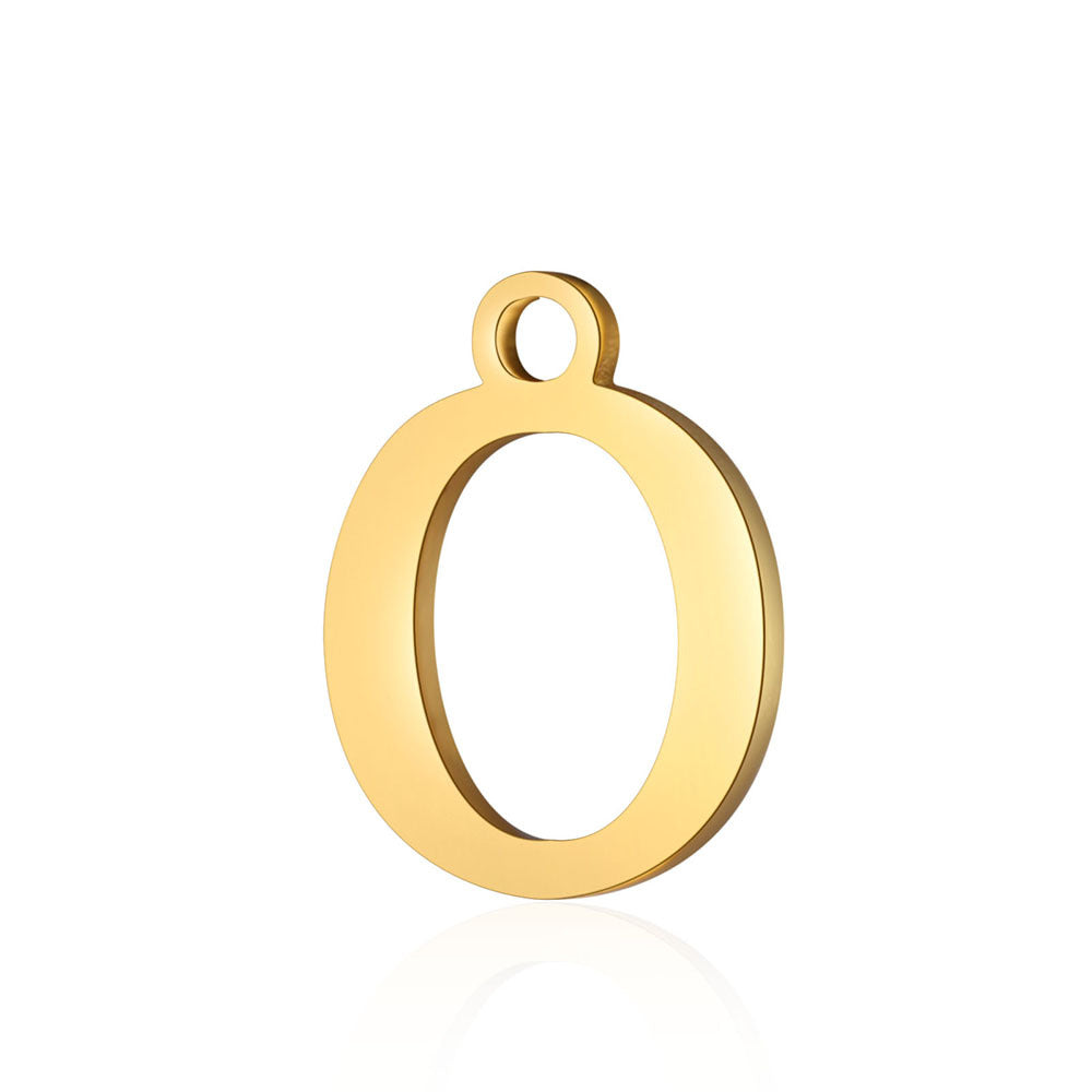 5 pcs/bag letter titanium steel letter pendant
