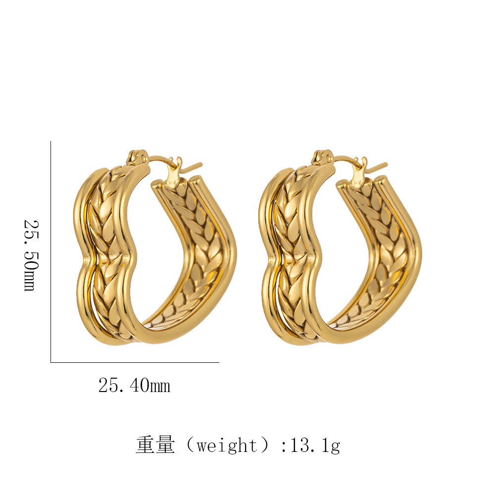 Hollow Love Wheat Ear Earrings