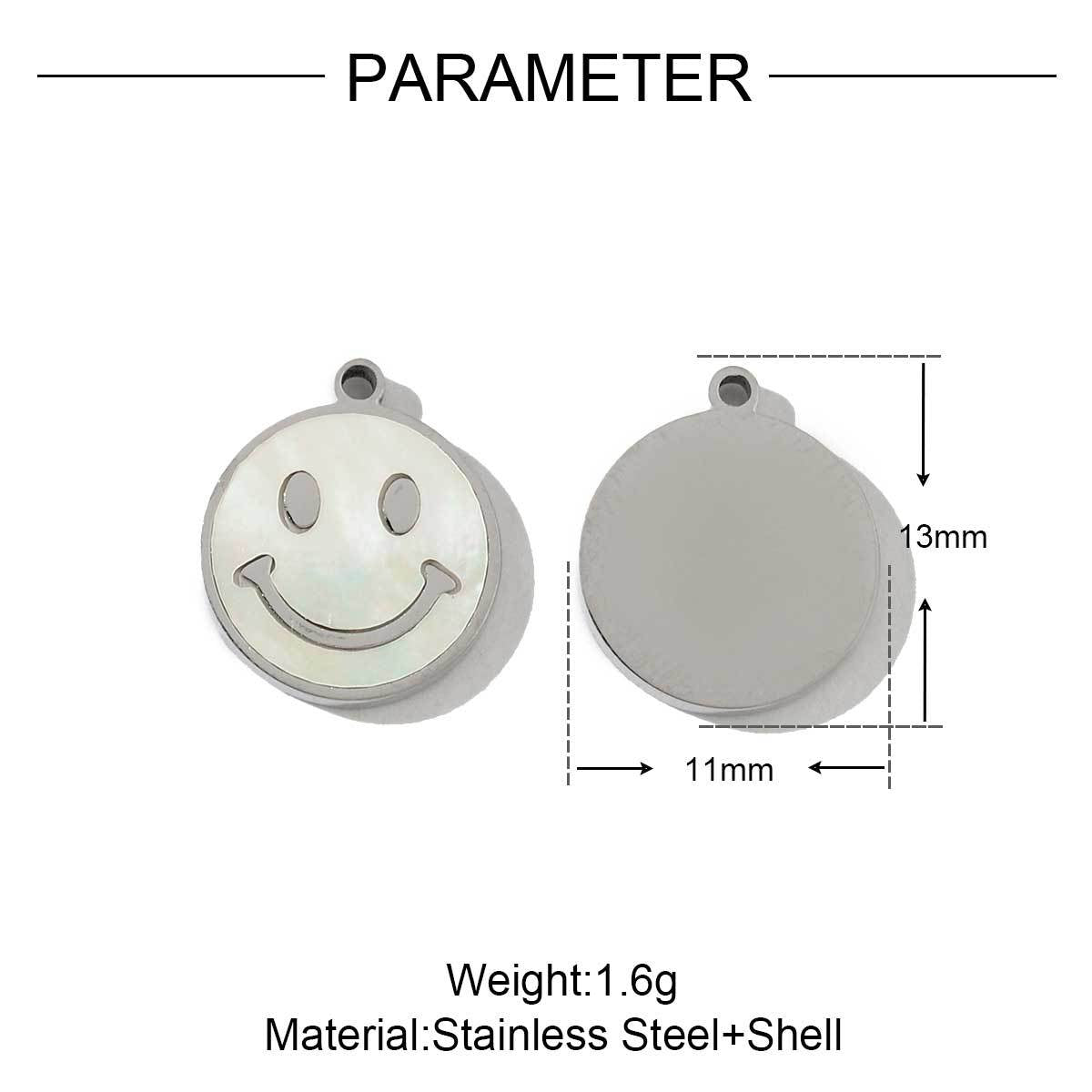 Shell smiley face titanium steel pendant