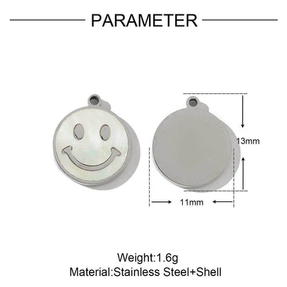 Shell smiley face titanium steel pendant