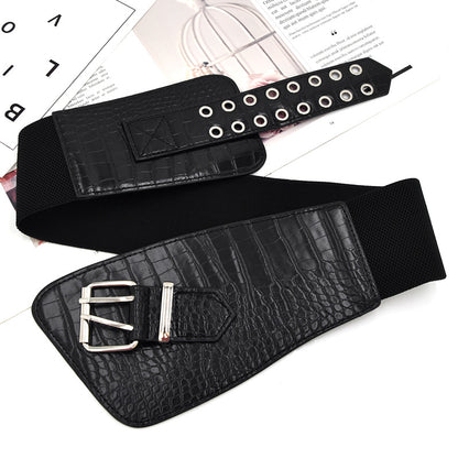 Elastic decorative pin buckle belt