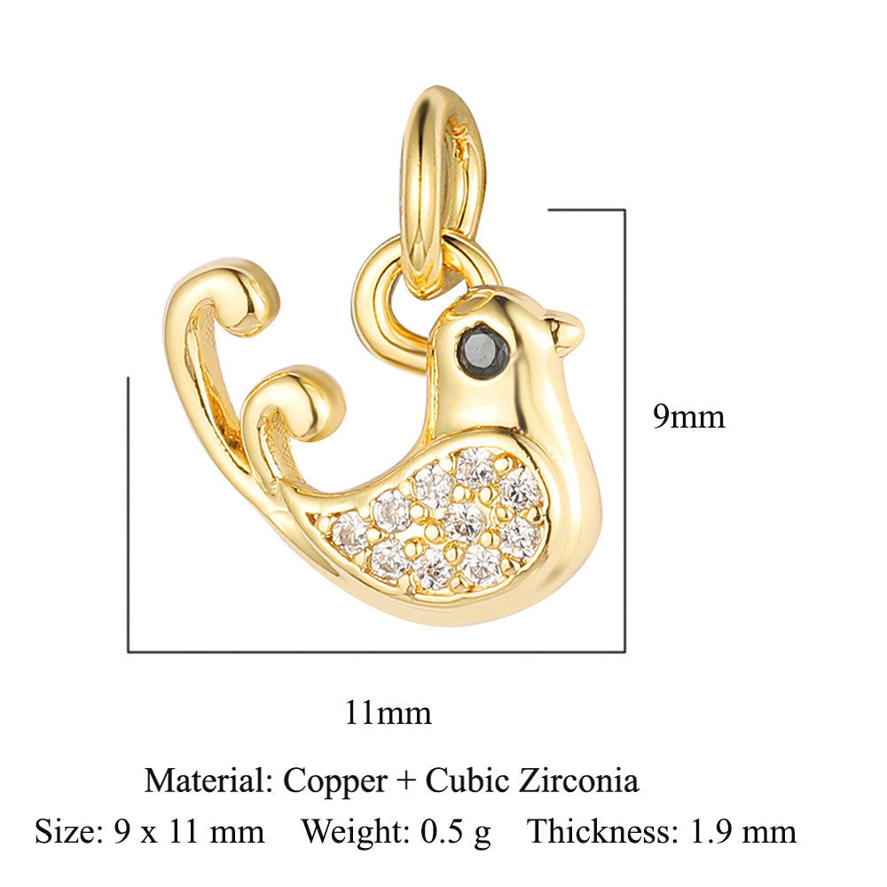 Copper zircon winged spider snake pendant