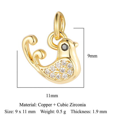 Copper zircon winged spider snake pendant