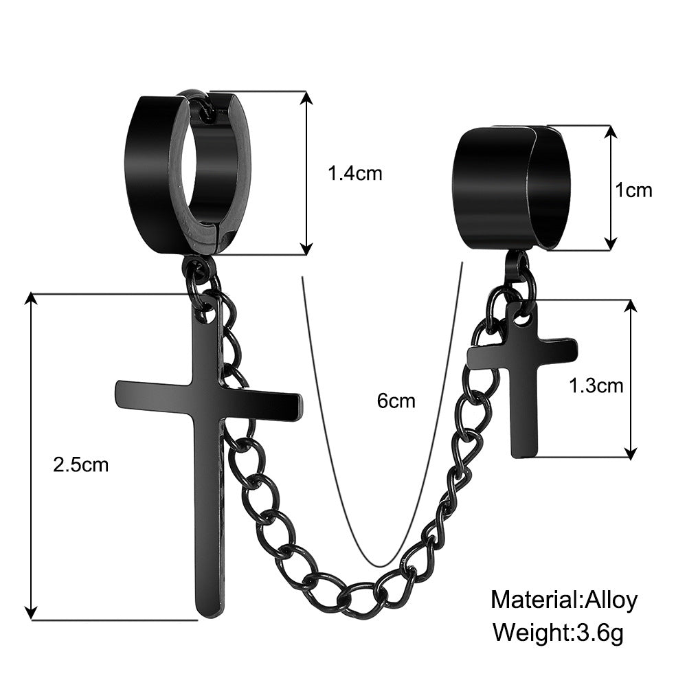 Pendientes estilo punk con forma de cruz en forma de C al por mayor 