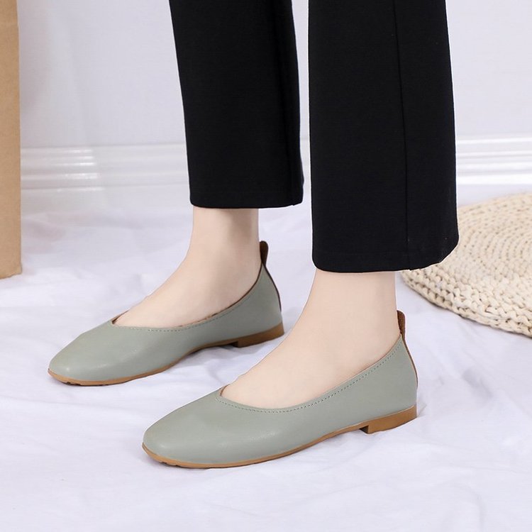 Casual square head shallow mouth flat shoes wholesale