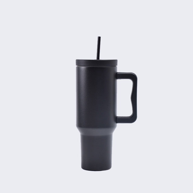 304 Stainless Steel Insulated Mug, 40oz, with Handle and Straw
