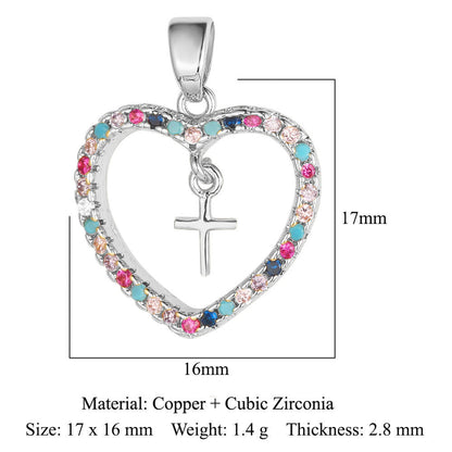 Color zirconium copper micro-inlaid zircon necklace pendant