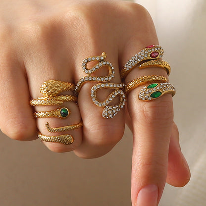 Diamond snake ring