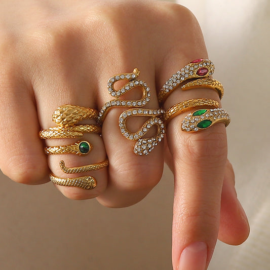 Diamond snake ring