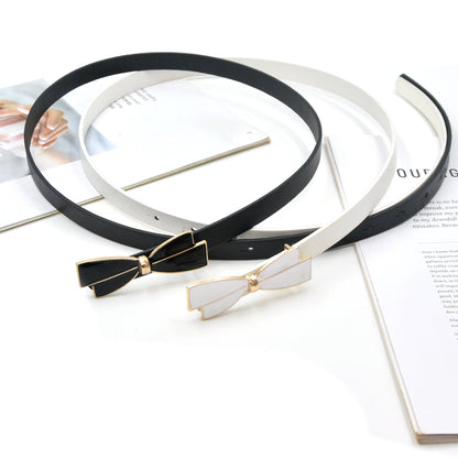 Bow plate buckle thin belt