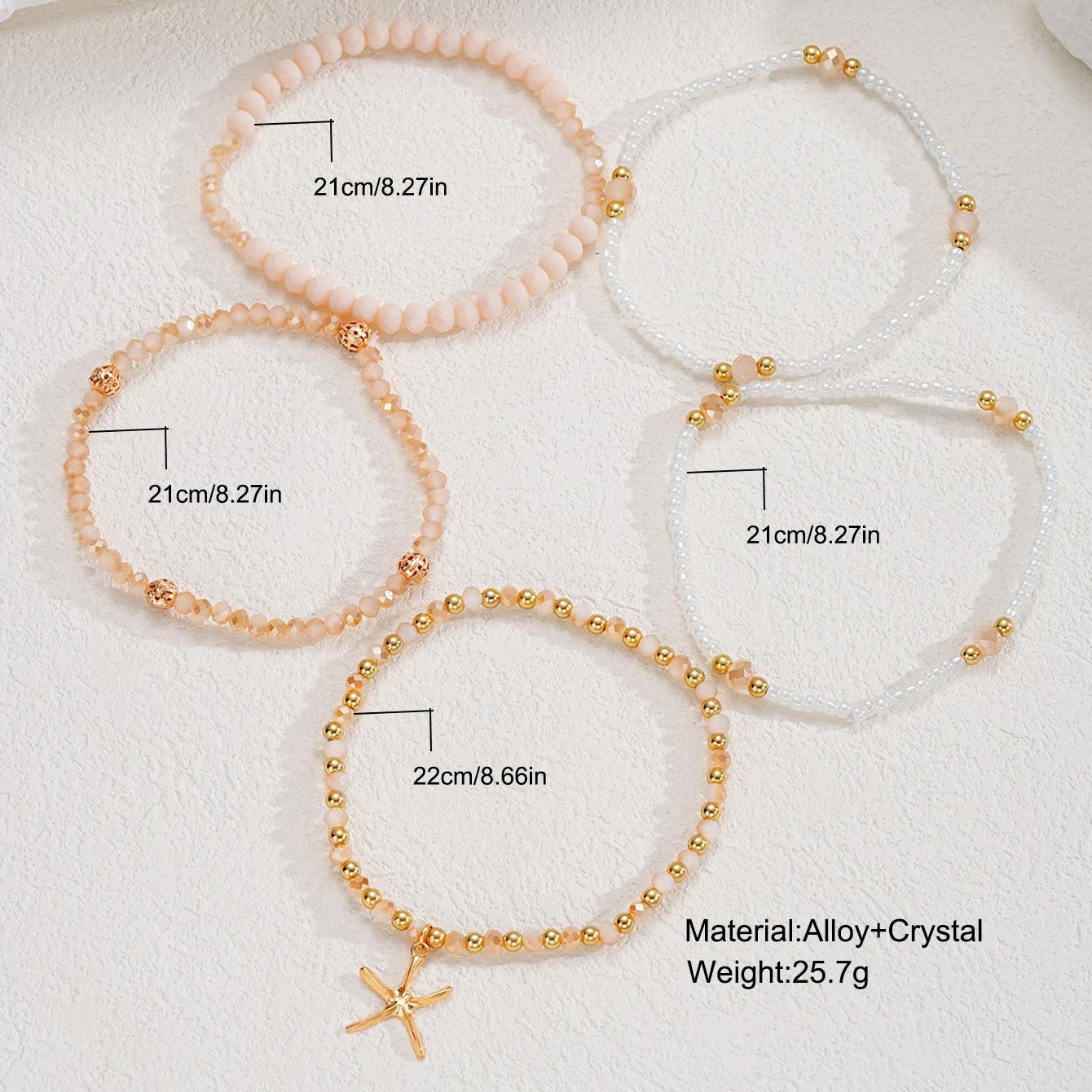 Starfish pendant rice beads five-piece set