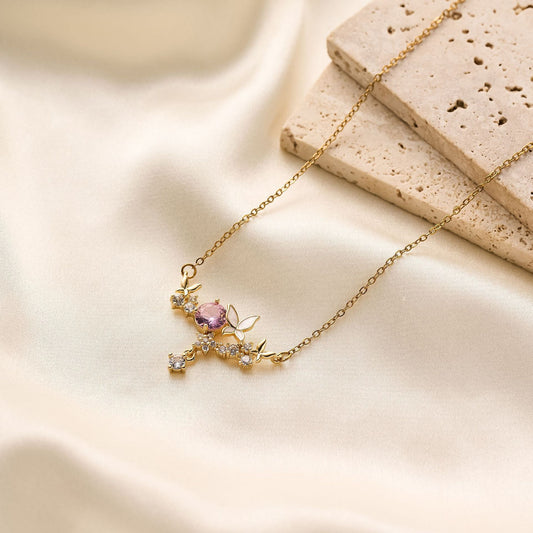 Titanium Steel Butterfly Necklace