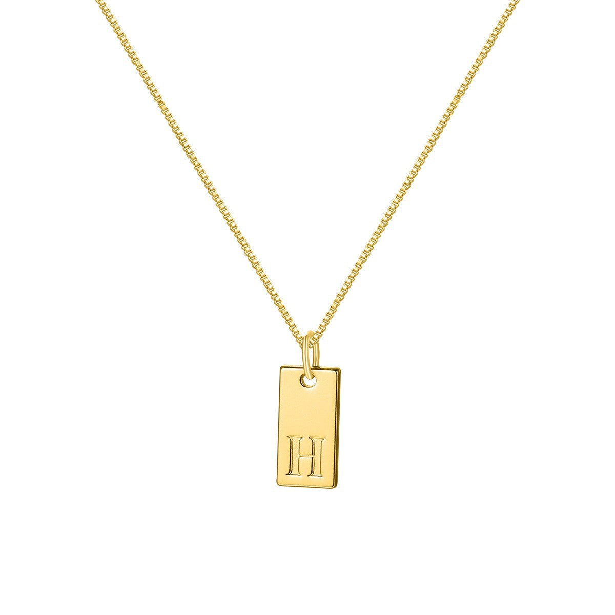 Box Chain Initial Necklace