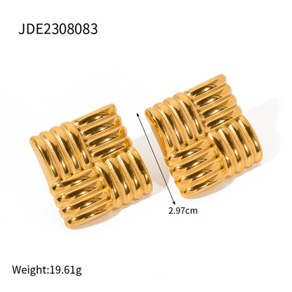Aretes con textura cuadrada 